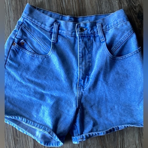 Vintage Steel Blue High Rise Denim Shorts - Picture 1 of 2